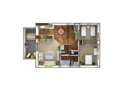 Park West Apartment Homes 2 Bedroom Plan B Fresno 0