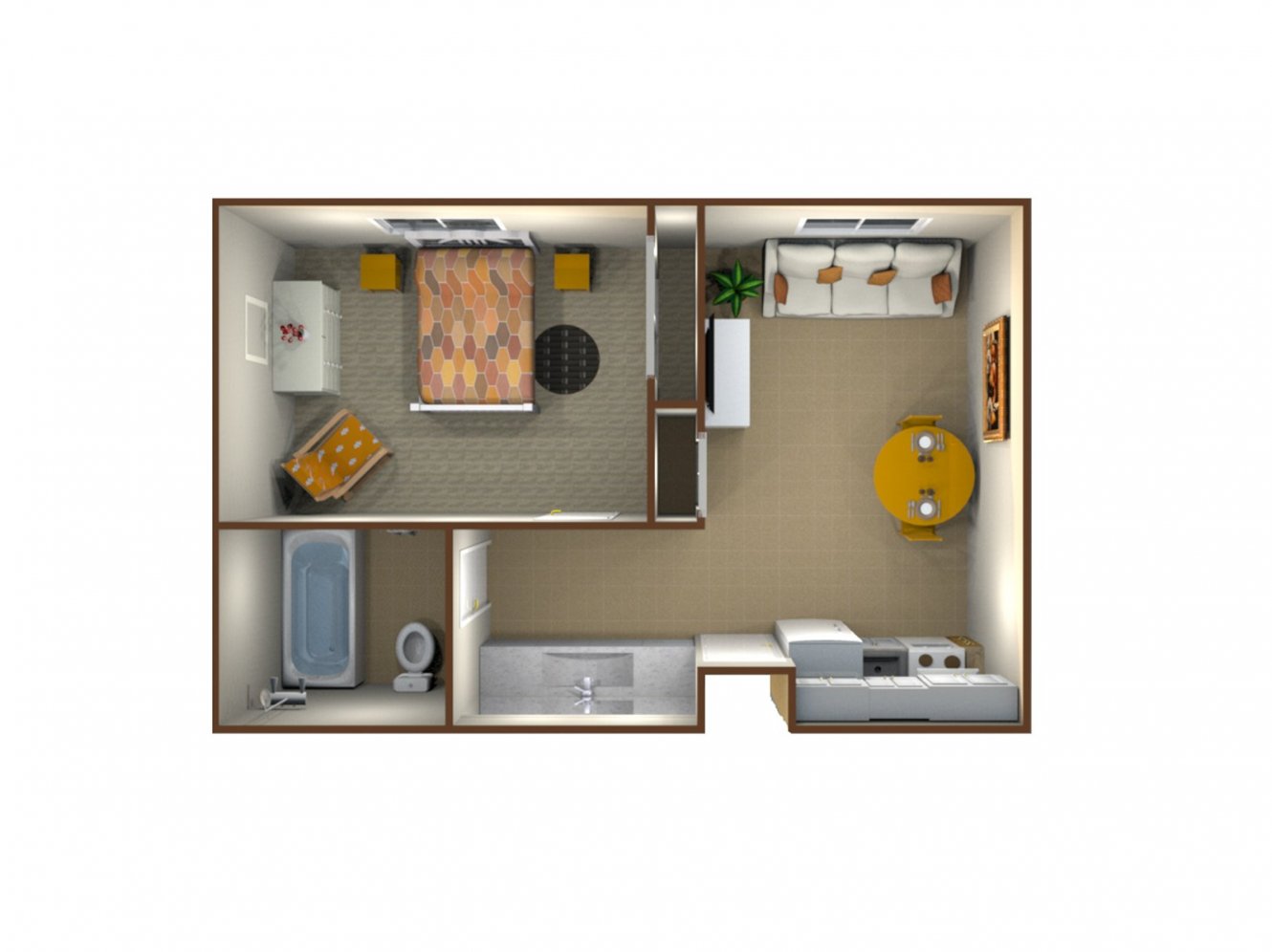 Kings View Manor 1 Bedroom Plan A Fresno 0